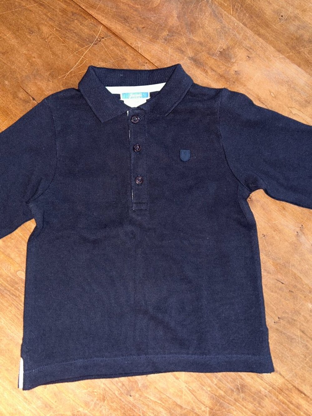 Jacadi Paris Toddler 36M Navy Long Sleeve Polo Shirt, NWT